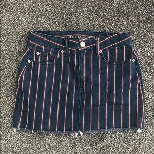 American Eagle Outfitters Women's Striped Denim Skirt Super stretch